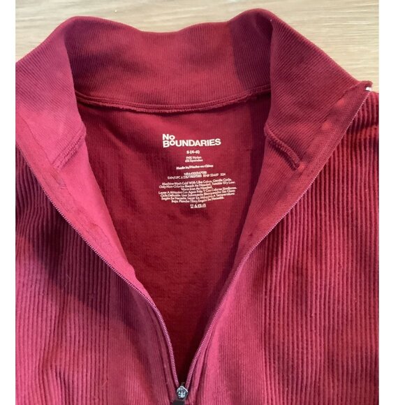 No Boundaries Wine Punch Seamless Half Zip Mock Neck Top Women's Size S (4-6) - Picture 4 of 4